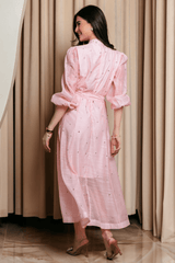 Emelia Crystal Embellished Sheer Maxi Dress - Tevqa