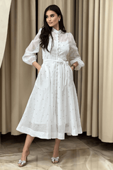 Emelia Crystal Embellished Sheer Maxi Dress - Tevqa