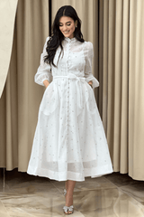 Emelia Crystal Embellished Sheer Maxi Dress - Tevqa