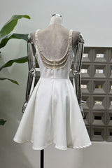 Esther Pearl Embelished Open Back Mini Dress - Tevqa