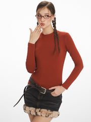 Vintage Rust Slim Fit Long Sleeve Tee