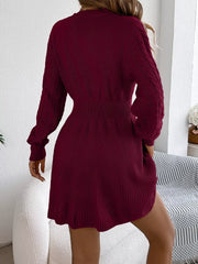 Cable Knit Sweater Dress - View 8 | TEVQA
