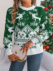Classic Red Fair Isle Reindeer Christmas Sweater - View 8 | TEVQA