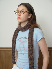 Y2K Coquette Confetti Knit Skinny Scarf