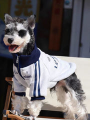 Sporty Zip-Up Fleece Jacket For Small Dogs Red Grey