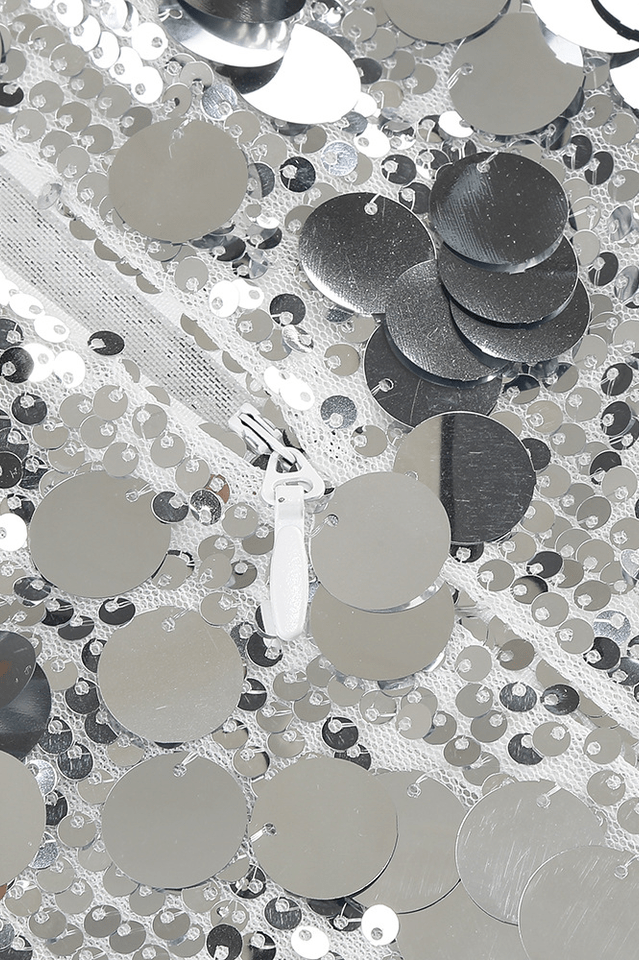 Halter Sequin Embellished Midi Dress - Tevqa