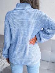Chunky knit turtleneck sweater - View 8 | TEVQA