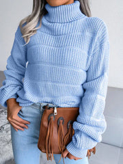 Chunky knit turtleneck sweater - View 7 | TEVQA