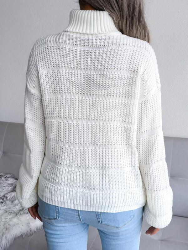Chunky knit turtleneck sweater - View 15 | TEVQA