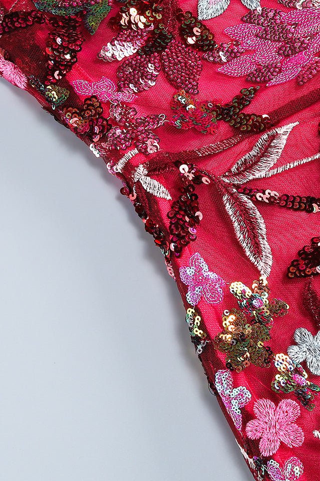 Jangeel Pink Slit Sequin Dress - Tevqa