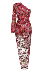 Jangeel Pink Slit Sequin Dress - Tevqa