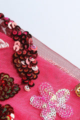 Jangeel Pink Slit Sequin Dress - Tevqa