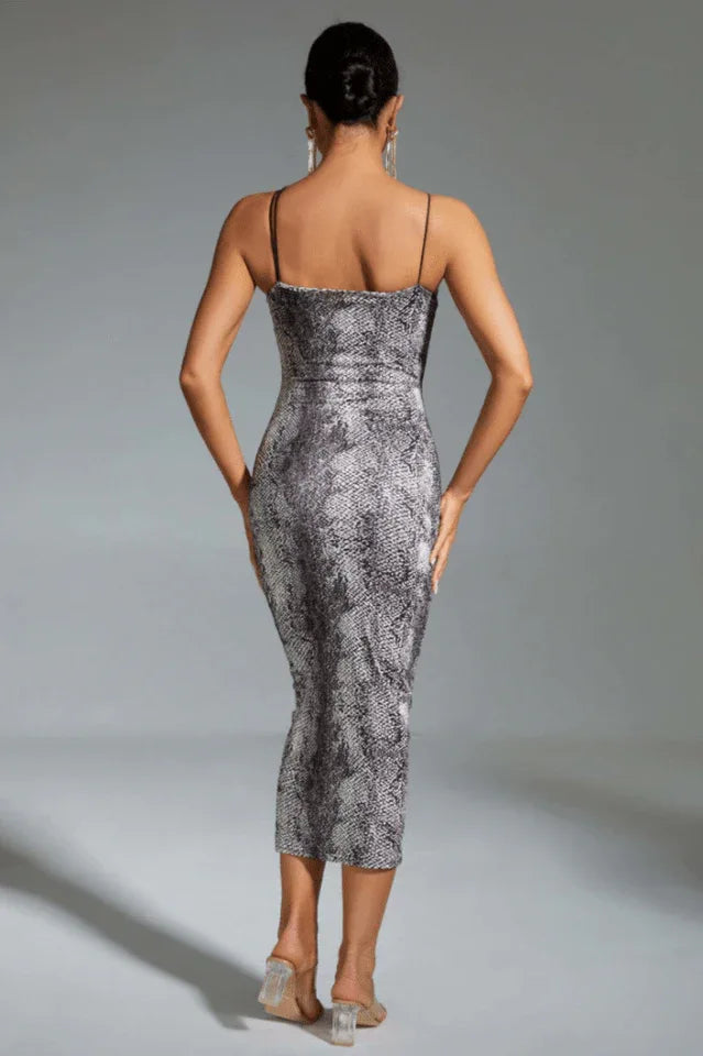 Kailani Animal Print Midi Dress - View 9 | TEVQA