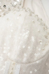 Kamiyah White Mesh Midi Dress - View 8 | TEVQA