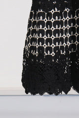 Lace Embroidery Cocktail Midi Dress - Tevqa