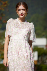 Lavish Embroidered Tulle Maxi Dress - Tevqa