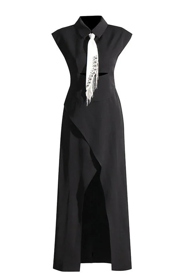 Liberty Midi Dress with Tie Detail - View 6 | TEVQA