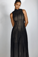 Lucas Black Lace Sleeveless Dress - Tevqa