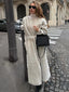 Majestic Cream Belted Faux Fur Long Coat - TEVQA