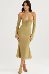 Espresso Halter Midi Dress - View 7 | TEVQA