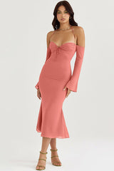 Naomi Halter Midi Dress - Tevqa