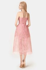 Pink Beaded Lace Dress - Tevqa