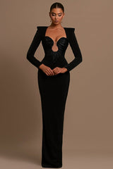 Pleated Sweetheart Bodycon Maxi Dress - Tevqa