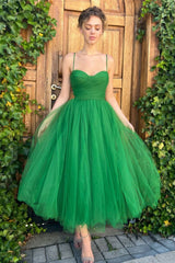 Pleats Spaghetti Straps Midi Dress - Tevqa