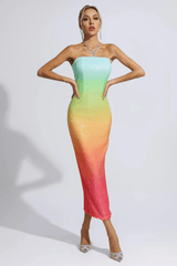 Regina Multicolored Sequin Bodycon Dress - Tevqa