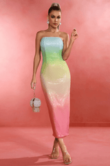 Regina Multicolored Sequin Bodycon Dress - Tevqa