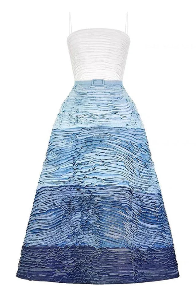 Remi Pleated Ombre Corset Dress - View 6 | TEVQA