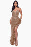 Sequin Feather Trim Maxi Dress - View 7 | TEVQA