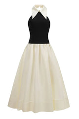 Sleeveless maxi dress with lapel collar - View 6 | TEVQA