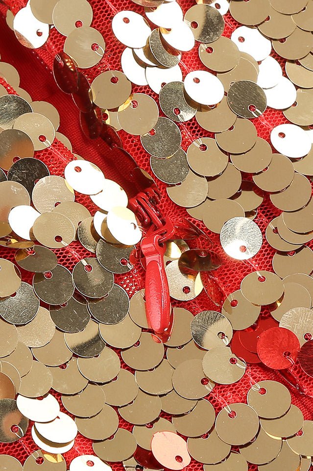 Strapless Feather Sequin Midi Dress - Tevqa