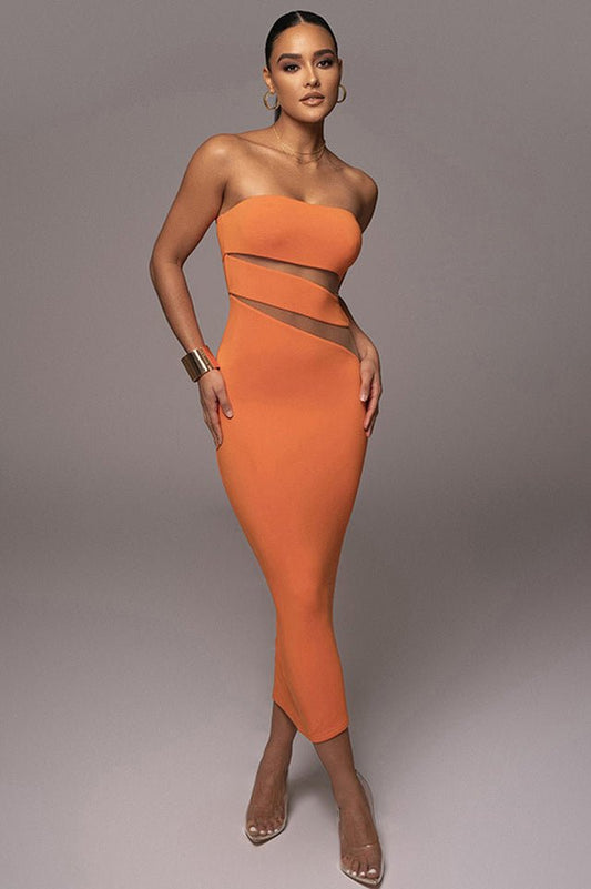 Unpredictable Midi Dress - Tevqa