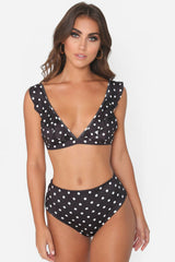 Polka Dot High Waist Ruffle Bikini - Dress In Beauty