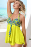 Tropical Print Tankini Swimsuit - TEVQA