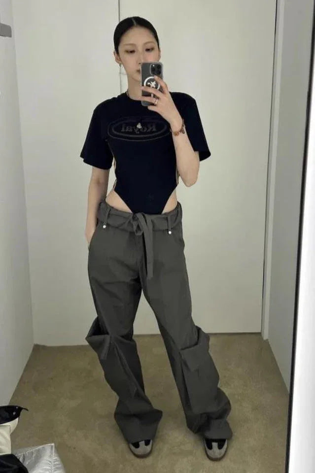 Rolled Waist Cargo Pants - View 10 | TEVQA