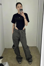 Rolled Waist Cargo Pants - View 10 | TEVQA