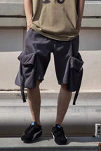 OPEN YY Rolled Waist Cargo Shorts - View 10 | TEVQA