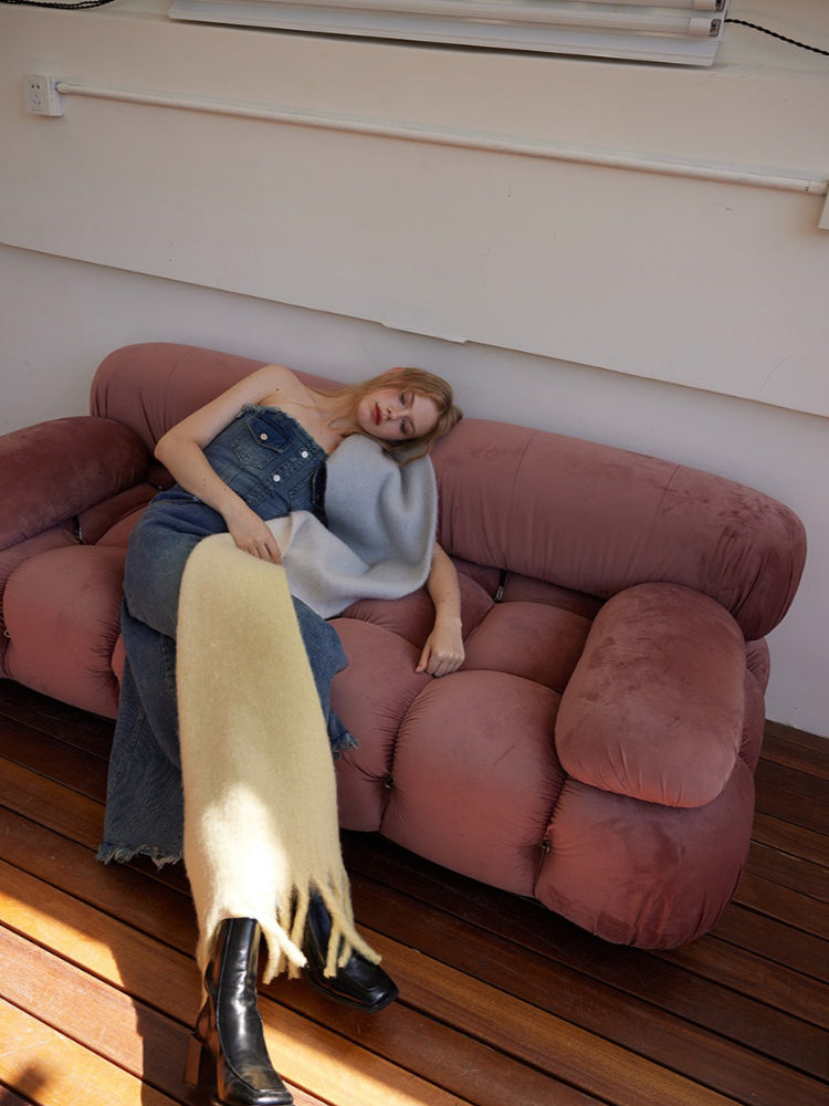 Dopamine Sunset Gradient Wool Blend Scarf