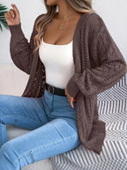Pointelle Knit Cardigan - View 7 | TEVQA