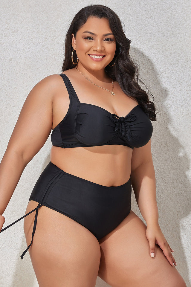 (L-4XL) Floral Adjustable Side Bikini Set | Dress In Beauty