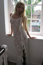 White Lace Maxi Dress - View 6 | TEVQA