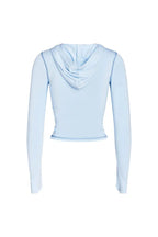 Fitted knit hoodie and trackpant set with V-neckline and thumbholes - View 30 | TEVQA