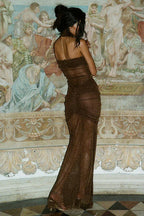 Strapless ruched sparkly maxi dress - View 8 | TEVQA