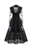 Jamie Black Floral Lace Stitching Dress - View 11 | TEVQA