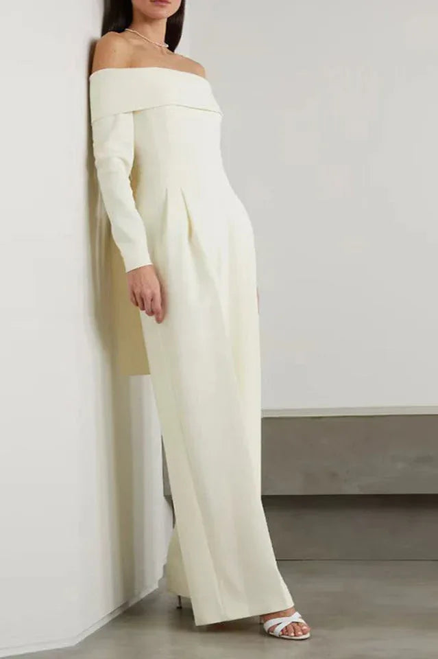Vesper Off The Shoulder Crepe Jumpsuit - TEVQA