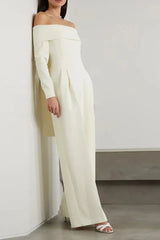 Vesper Off The Shoulder Crepe Jumpsuit - TEVQA