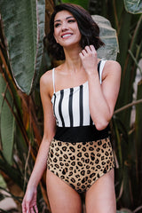 Leopard & Stripes One-Piece Swimsuit | Dress In Beauty